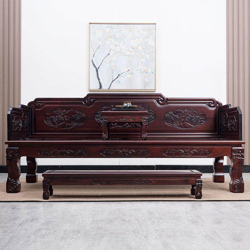 罗汉床三件套中式实木沙发床仿古客厅家具小户型贵妃榻榆木