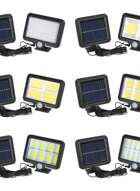 分体式太阳能160led感应壁灯 120COB分离式室内户外庭院灯 车库灯