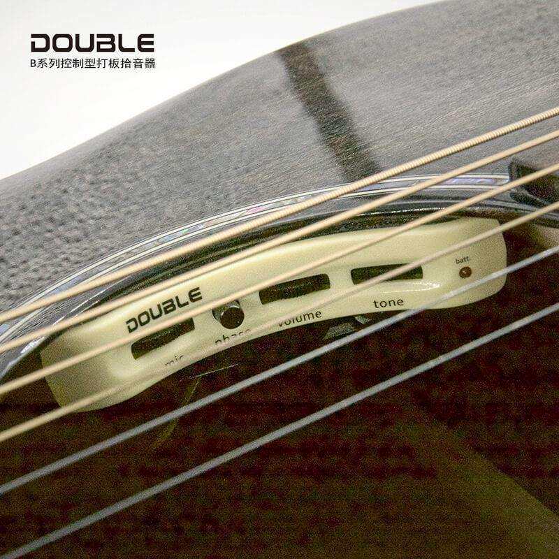 民谣吉他DOUBLE德博B1G单音B2G双音系统电箱拾音器加振音孔演出