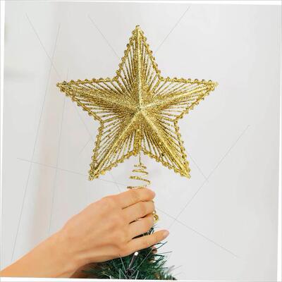 Christmas tree top five-pointed star hollowed out stars