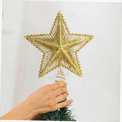 Christmas tree top five-pointed star hollowed out stars