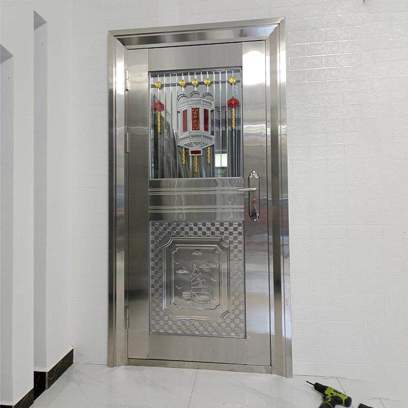 不锈钢门304不锈钢防盗门大门双开门乡村大门阳台玻璃门家用单门