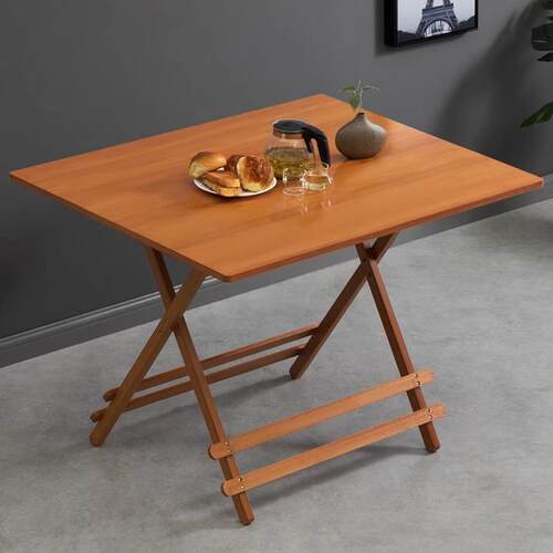家用简约小户型餐桌饭桌圆桌可伸缩折叠长方形餐桌椅组合客厅木桌