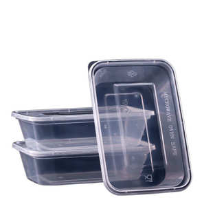 一次性饭盒塑料餐盒外卖打包盒400ml长方形带盖750ml透明1000ml