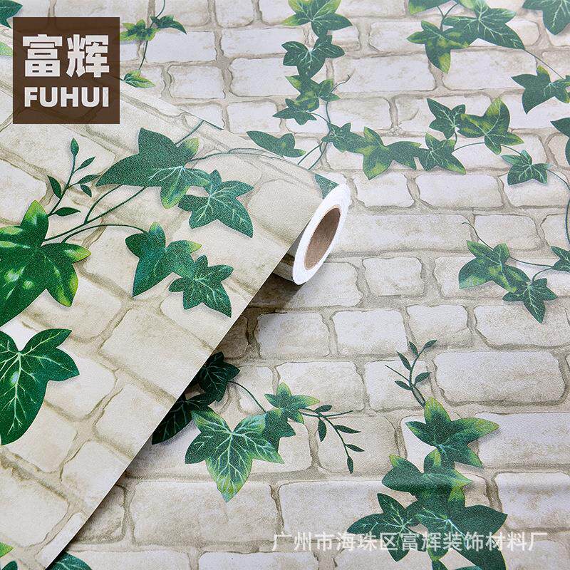 加厚PVC砖纹墙纸3d立体凹凸中式复古怀旧石头仿砖纹防水自粘壁纸