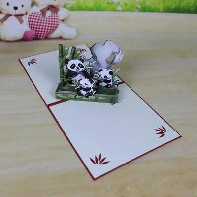 3D Panda Popup Card Panda Popup Greetings Cards,Gift Cards