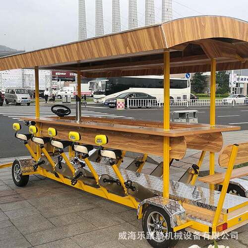 厂家直销健身观光脚踏骑行啤酒车酒吧车景区骑行自行车partybike