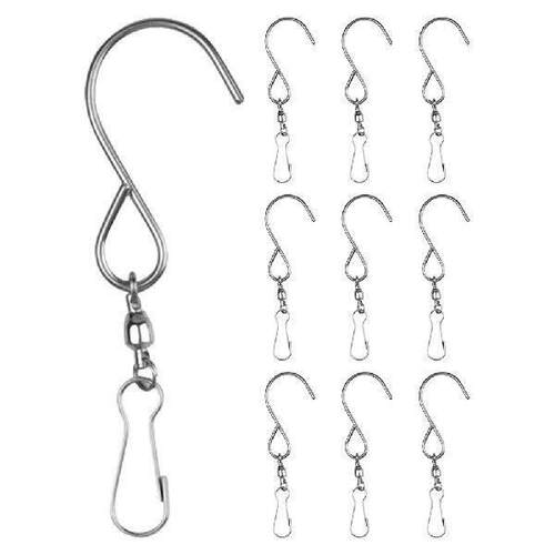 10/20Pcs Swivel Hooks Clips Stainless Steel Rotating S