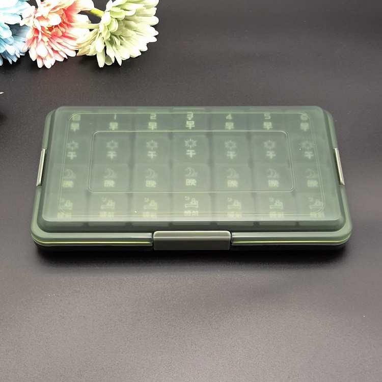 密封圈防潮药盒食品级早午晚一日4餐便携大容量一周7天28格分药盒
