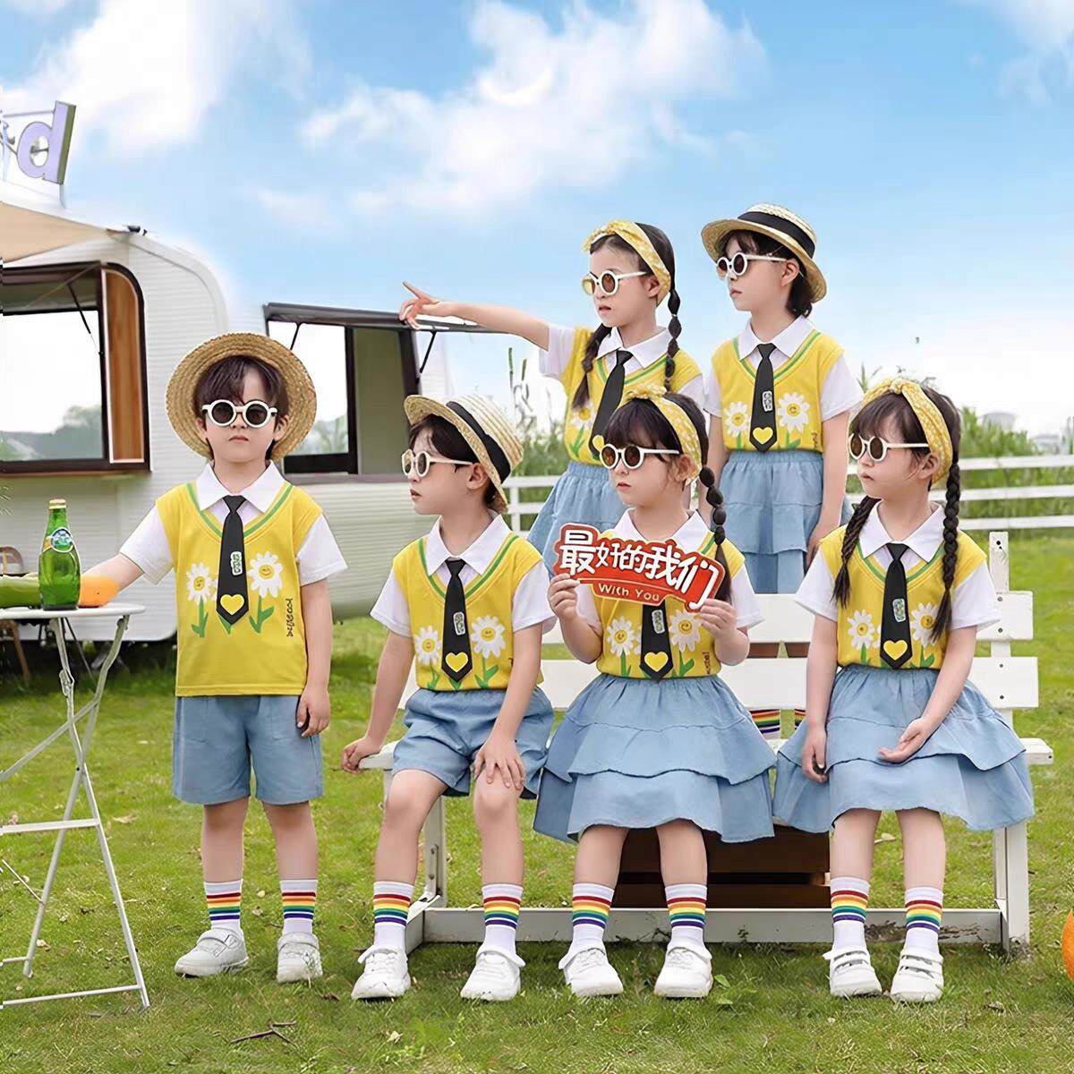 六一儿童演出服小学生运动会花朵啦啦操表演服合唱服幼儿园啦啦队