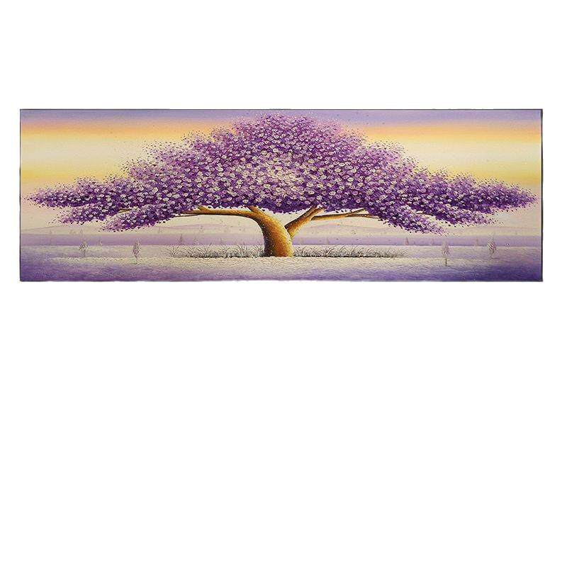 现代轻奢清新卧室床头酒店样板房装修花卉浪漫紫色挂画书房带框