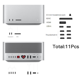 适用苹果Mac Studio防尘塞台式主机工作站M1 M2 Max Ultra耳机孔USB口盖子电脑接口端口塞子软塞堵创意配件