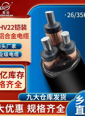 国标铝合金YJLHV22高压铠装3*7095120240300平方35KV电缆线
