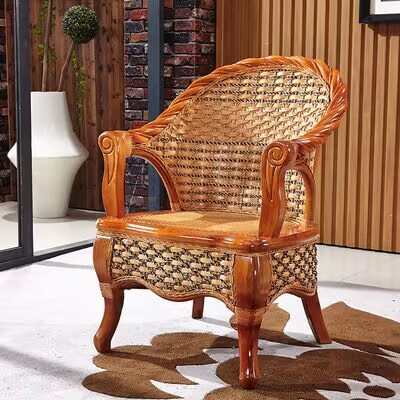 天然真藤椅三件五件套阳台小桌椅茶几滕编单人靠背休闲椅客厅家用