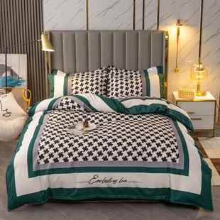 正品 上四纯件套2全床棉棉床单被套秋冬加厚简约单双人被罩 205新款