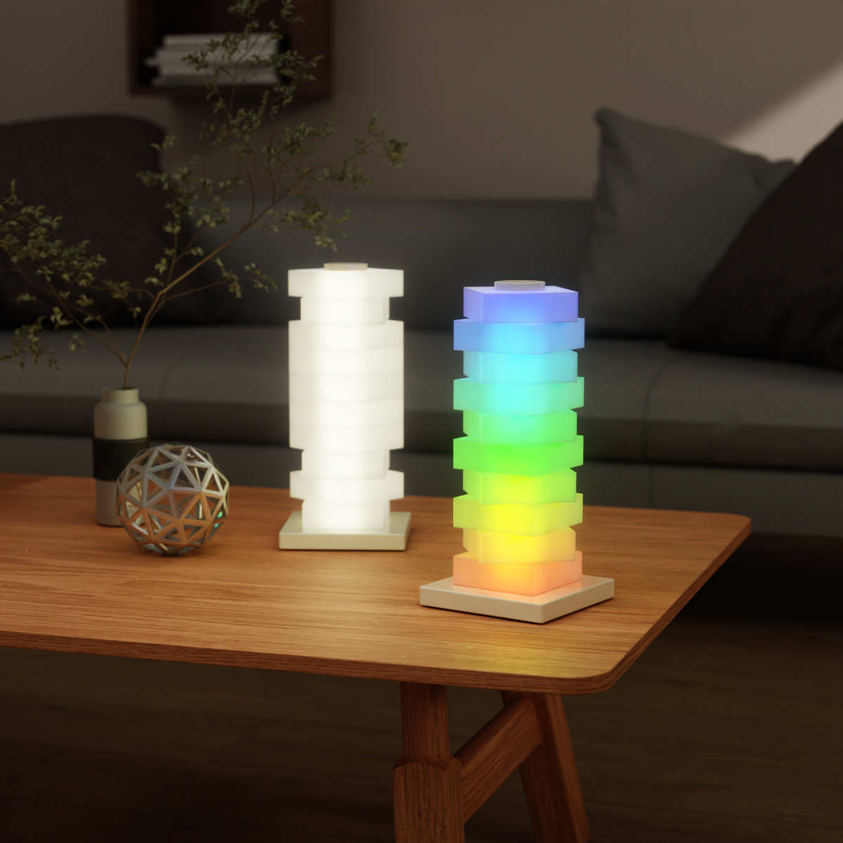 创意电子礼品DIY炫彩氛围灯智能快速手机无线充电台灯小夜灯