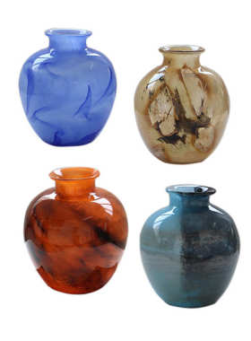 法式创意金星花瓶云雾纹理星球系列水墨玻璃花瓶家居轻奢中国风创