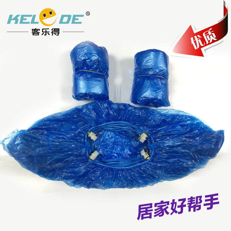 工厂一次性PE鞋套无纺布脚套加厚家用T型塑料机用鞋膜防滑