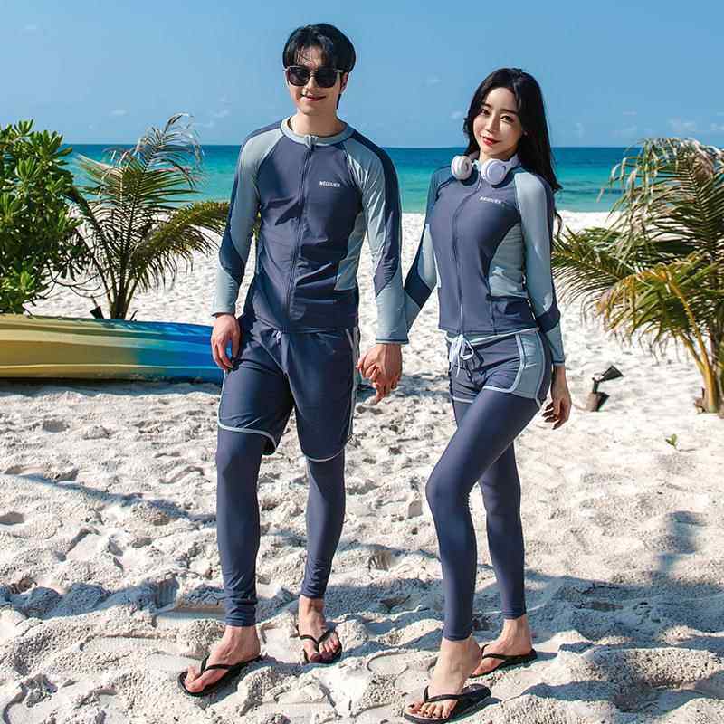 情侣度假泳衣速干水母衣2024新款潜水服摩托艇防晒服泳装