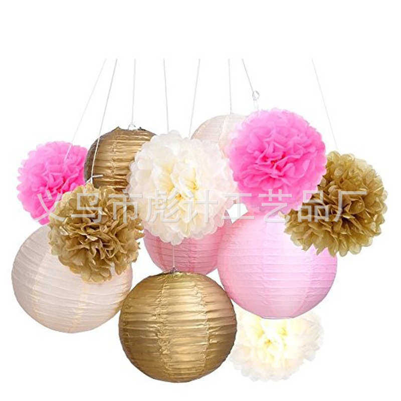 速卖通热卖欧美生日派对纸灯笼纸花多款套装金色粉系列婚庆装饰,节庆用品/礼品,吊顶纱幔,淘宝优惠券,粉丝福利购,淘宝优惠卷