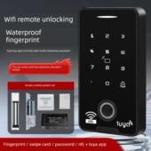 防水指纹门禁系统一体机WiFi涂鸦远程解锁刷卡密码 电磁锁门锁套装