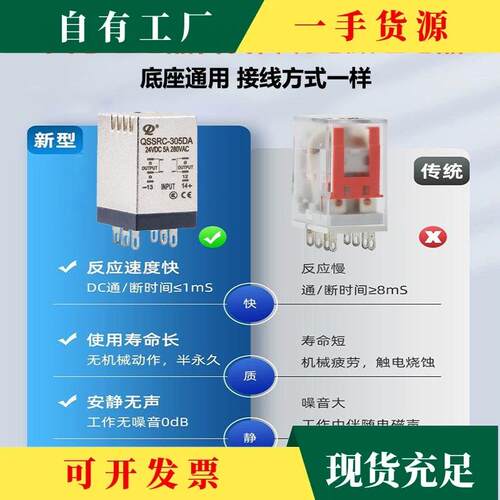 议·hh52P导轨式直流固态继电器QSSRC-608DD替代RXM2LB2BD/MY2N8