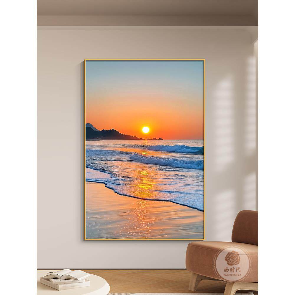 日出东方玄关装饰画客厅开门正对墙挂画旭日东升走廊过道尽头壁画,家居饰品,油画,淘宝优惠券,粉丝福利购,淘宝优惠卷