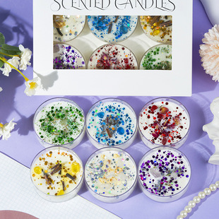 品质干花亮片香薰蜡烛香氛晶石贝壳手工豆蜡伴手礼物套装摆件