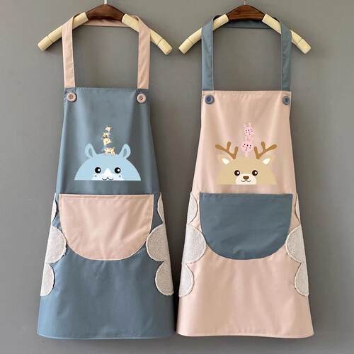 Apron for Home Kitchen, Waterproof and Oil-Resistant, Wipeab