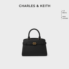 charles&keith春夏女包，ck2-50160102中号金属扣带饰手提凯莉包