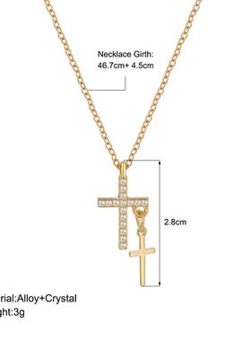 Cross Metal chain necklace women金属炼条项炼十字架吊坠锁骨炼