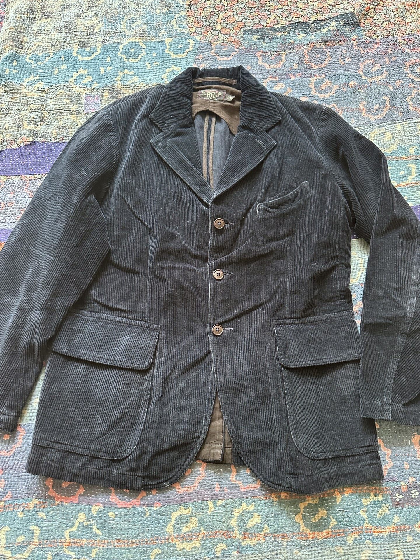 RRL Dark Indigo Corduroy Suit Jacket