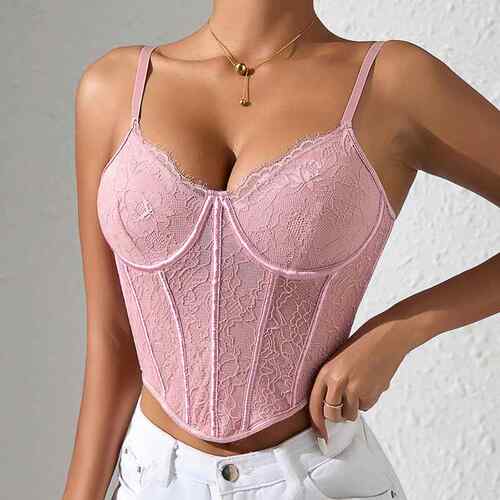 Lace camisole vest with bottom layer, women's waist