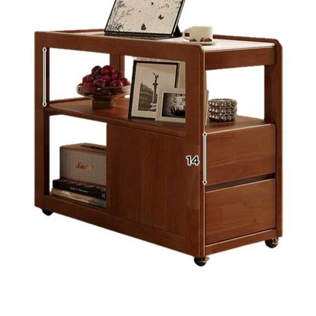 沙发边几侧边柜岩板角几简易家用可移动茶几客厅边桌置物实木桌子