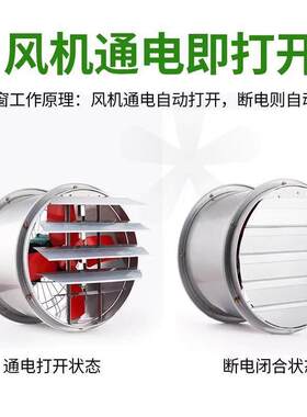 不锈钢圆形百叶窗排气扇防风罩风机防雨外罩出风口盖自垂活动百叶
