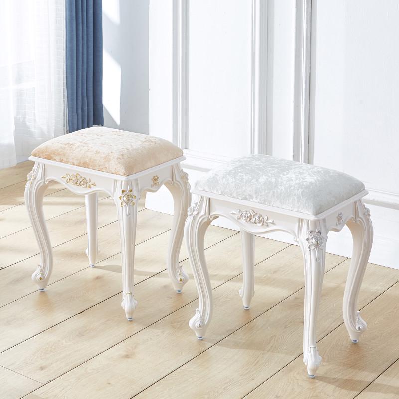 欧式美式梳妆台凳子化妆凳软包小方凳家用椅公主卧室美甲凳古筝凳