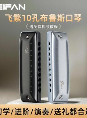 FEIFAN飞繁10孔PADDY调专业演奏级布鲁斯口琴U20入门练习口琴