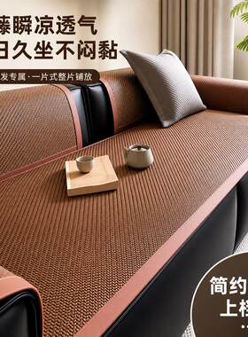 新款冰藤凉席沙发垫整片无拼接家用客厅直排沙发夏季防滑凉感坐垫