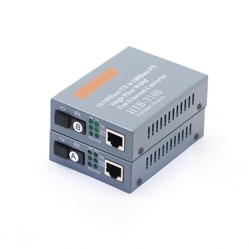 HTB-3100AB 百兆单模单纤收发器光纤收发器百兆1光1电转换器 一对