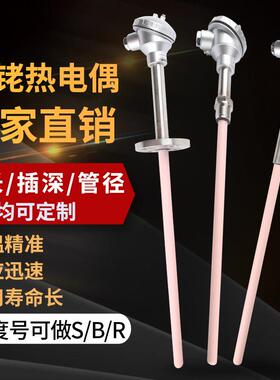 S型铂铑热电偶WRP-130/0-1600度高温刚玉管热电偶B/R型温度感测器