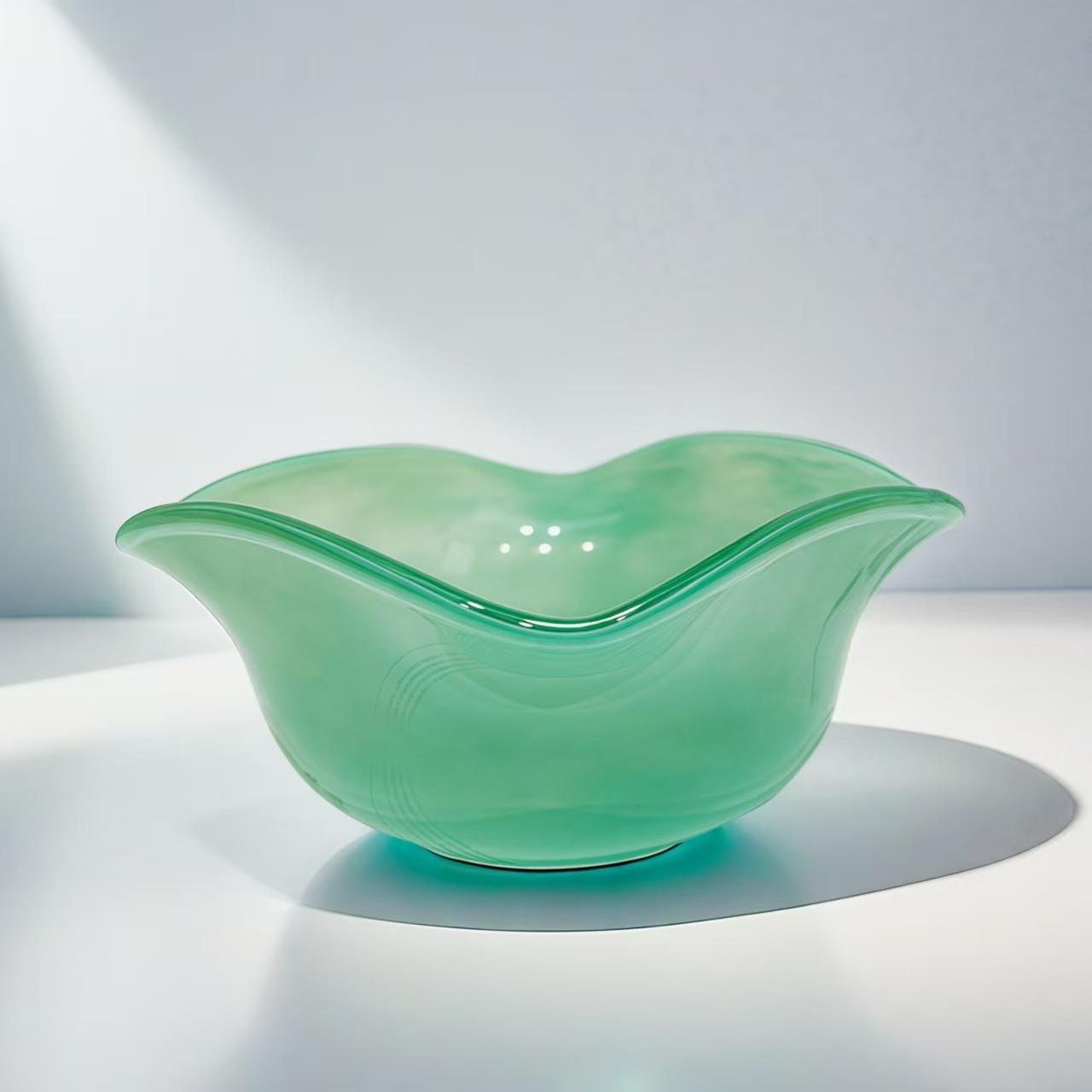 现代琉璃花瓶果盘家居办公室艺术摆件客厅样板间插花茶几装饰