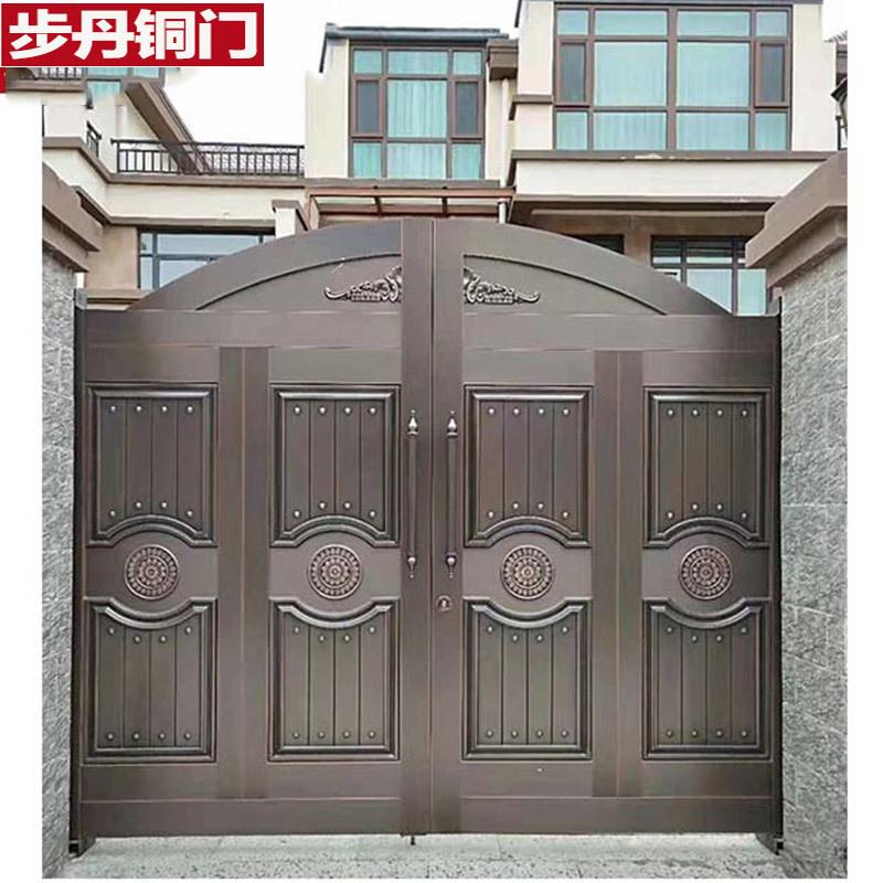 步丹庭院门别墅大门自建房花园入户门防盗子母工程门不锈钢门