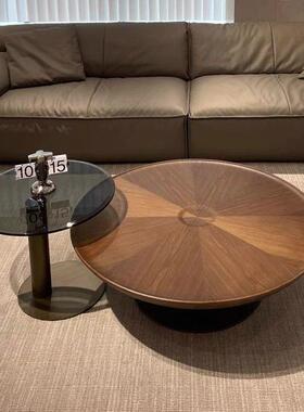 轻奢极简形飞碟几小户型茶现代圆客厅茶设几计QIL师意式中式古风