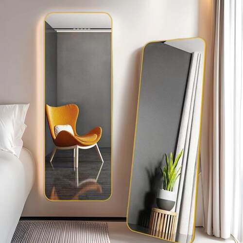 现代简约铝框全身镜家用落地试衣镜靠墙壁挂落地大镜子式立式