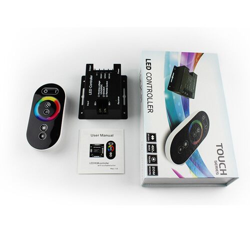 控制器RF无线RGB灯带开关全触摸调光控制器现货彩盒可调光