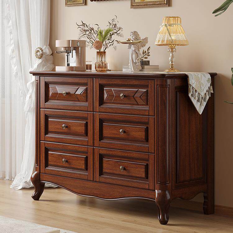 美式实木斗柜复古乡村卧室六斗柜家用客厅轻奢简约收纳储物柜立柜