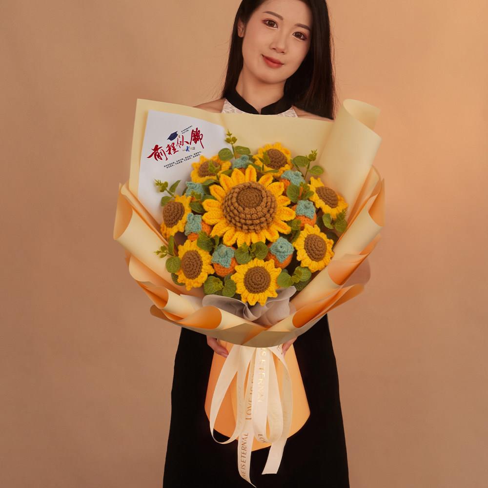 中考高考毛线编织仿真水果草莓柿子花束永生花送女友闺蜜生日礼物