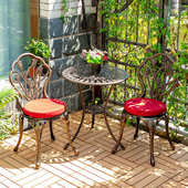 铸铝户外桌椅庭院三件套组合室外阳台花园铁艺露台天台休闲小茶几