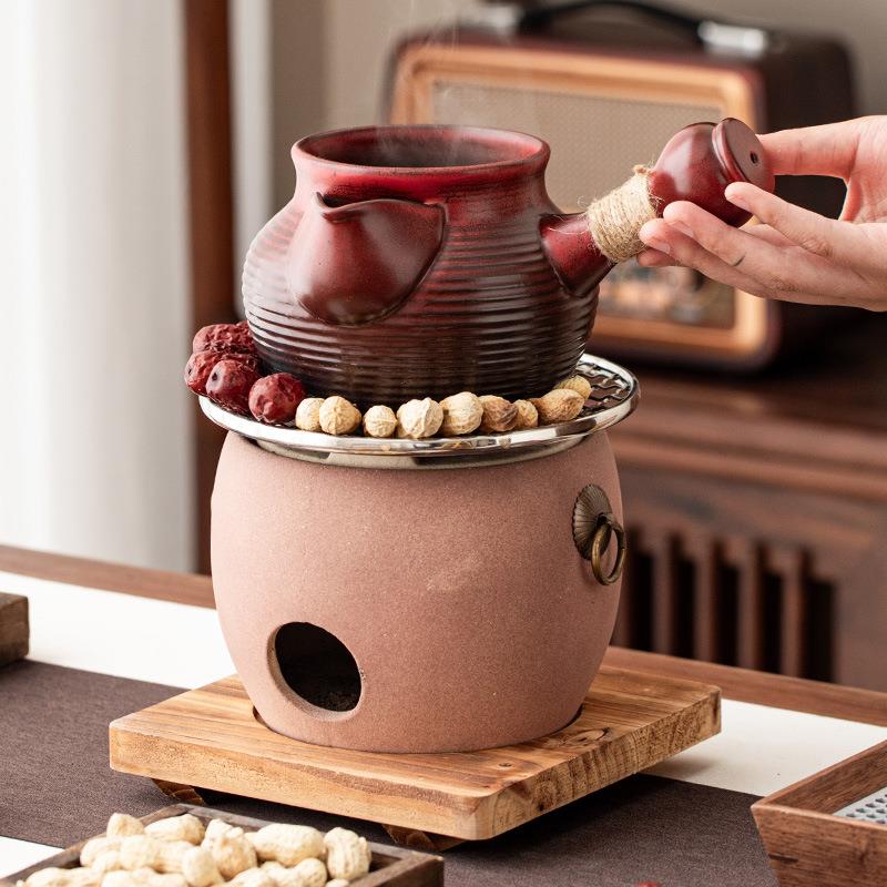 围炉煮茶碳炉烤奶壶煮茶壶泥炉烧烤火炉子底座火锅炉室内加热取暖