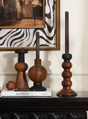 南洋风泰式东南亚风格装饰品边柜原木风陶瓷烛台摆件民宿房间软装